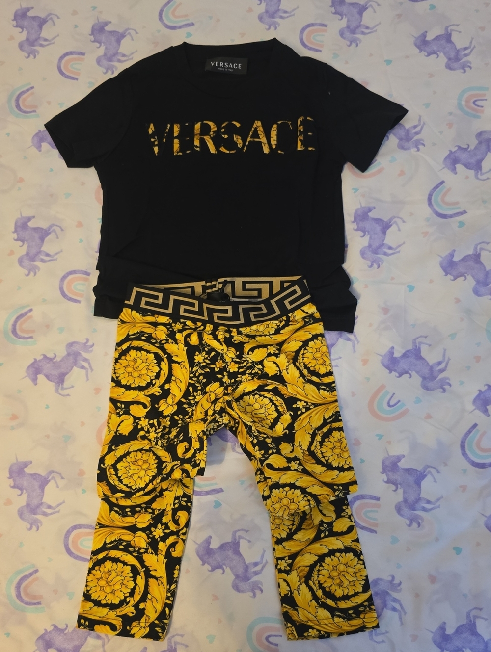 Versace Black and Yellow Kids Matching Set